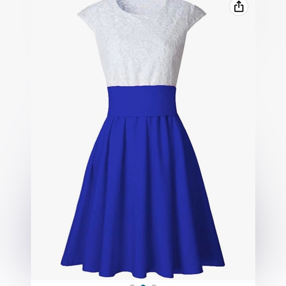 Blue and white dress